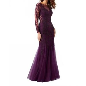 NEW MGNY long sleeve dress in egglant